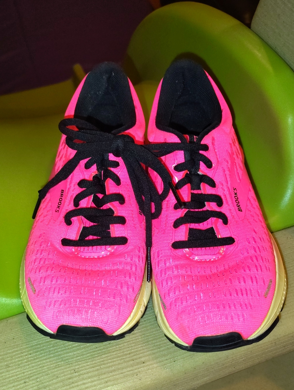 Brooks Women's Hot Pink and Black Running Sneakers - Picture 3 of 6